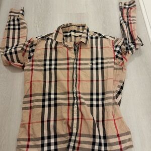 Burberry brit long sleeve button up shirt size medium
